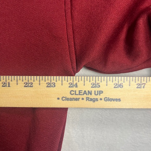 Vintage 90s PLUMA Full Zip Hoodie Burgundy Thermal Lined Sweatshirt XL - Picture 5 of 6